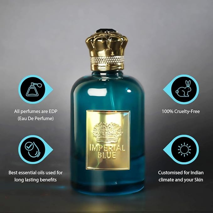 Imperial Blue Cologne for Men 3.4oz/100ml, Eau de Parfum, Long Lasting Fragrance for Men